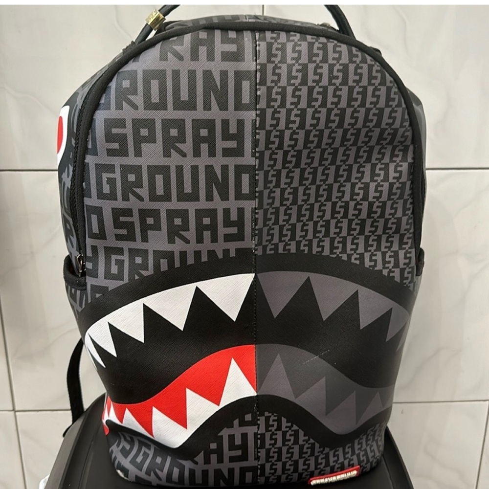 Sprayground Black and Red Graphic Backpack